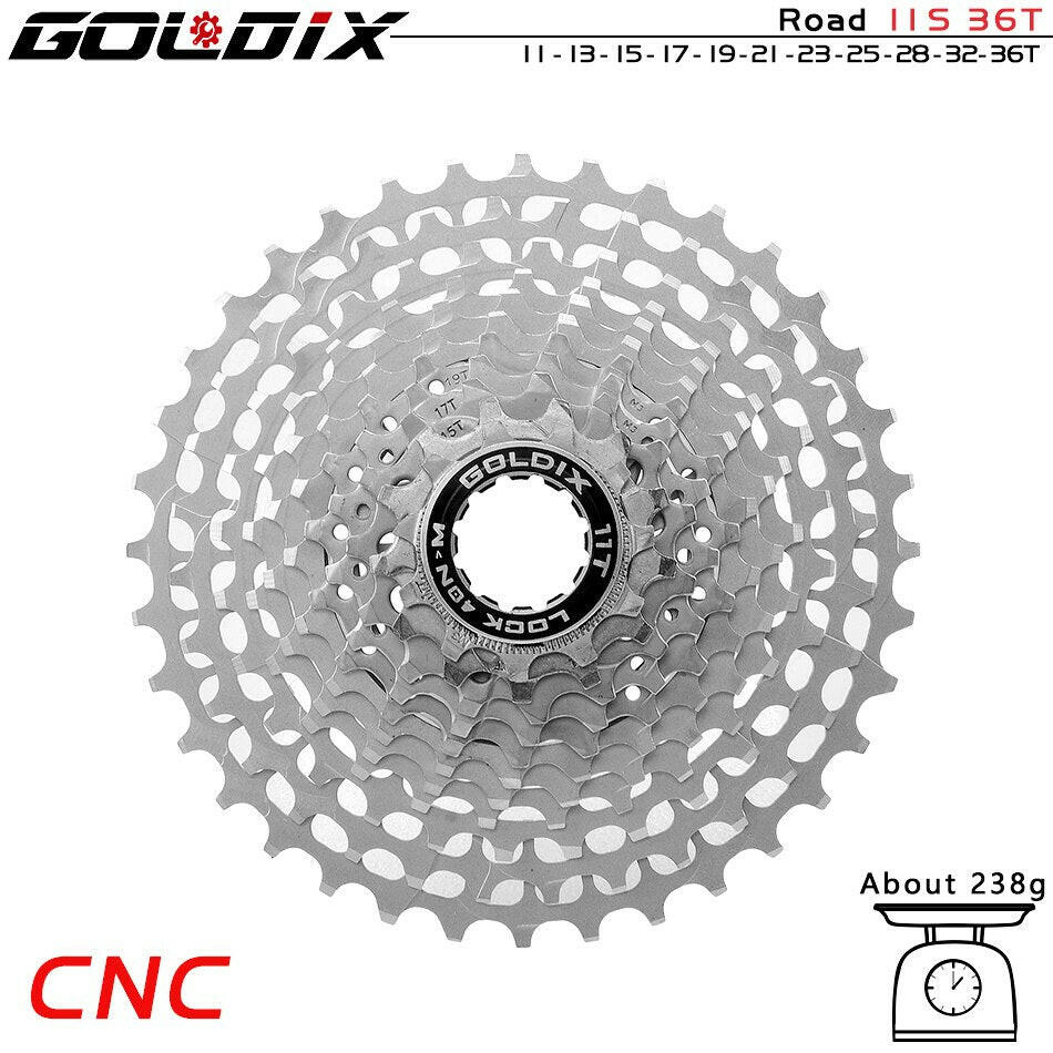 GOLDIX Ultralight Bicycle Cassette Road Bike Freewheel 7075 Aluminum Alloy CNC Cutting 11/12Speed 28/32/34/36T HG Structure-WAYBIKER