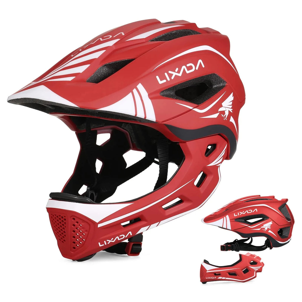 Kids Detachable Full Face Helmet Children Sports Safety Bike Helmet Protective Gear Cycling Skateboarding Roller Skating Scooter-WAYBIKER