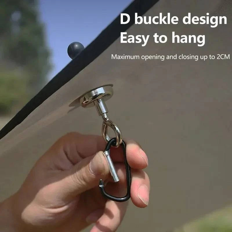 1PCS Strong Magnetic Carabiner Keychain Camping Snap Clip D Type Lock Buckle Outdoor Tent Canopy Hanging Buckle Hook Clasps-WAYBIKER