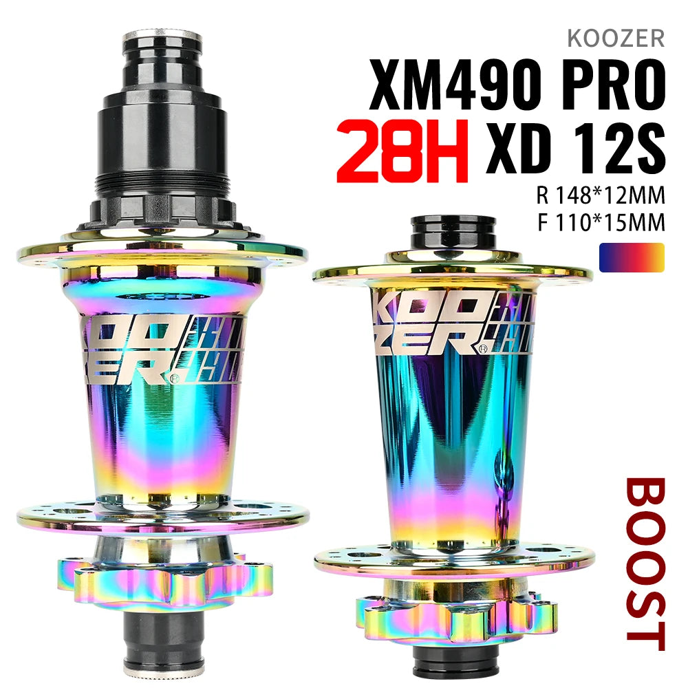 2024 KOOZER XM490 PRO BOOST Mountain Bike Hubs Steel shaft Sealed Bearing 148x12MM 110x15MM 141x5MM 28H 32 Holes Noise hub