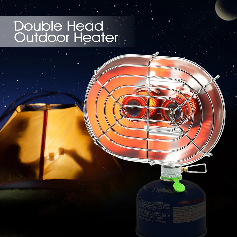 BRS-H22 Double Head Outdoor Heater Portable Infrared Ray Camping Heating Stove Warmer Heating Gas Stove for Camping Hiking-WAYBIKER