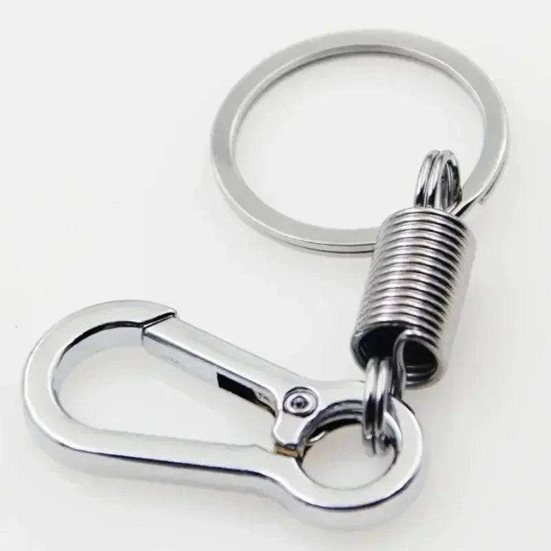 Spring Keychain Zinc Alloy Carabiner Buckle Key Rings Anti-lost Climbing Hook Car Keychians Man Metal Key Chains Accessories-WAYBIKER