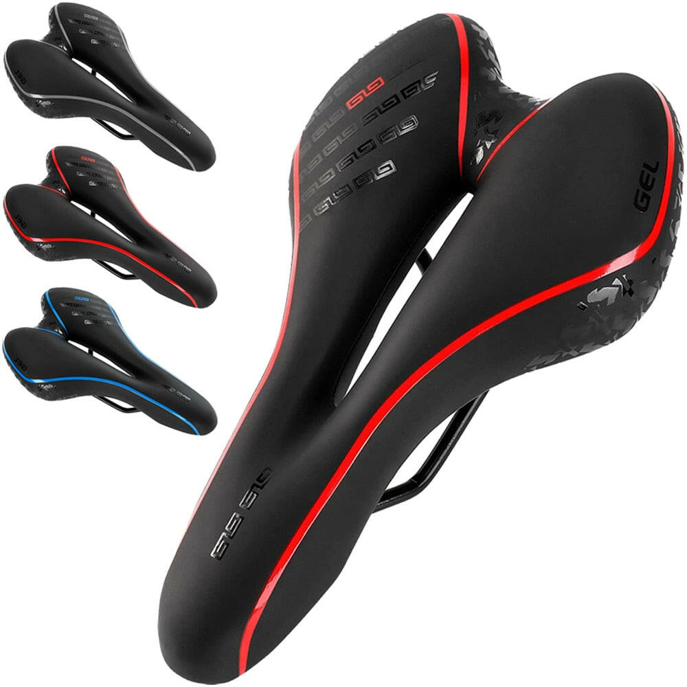 Gel MTB Mountain Road Bike Seat Bicycle Saddle Comfortable Soft Cycling Cushion Exercise Bike Saddle for Men and Women