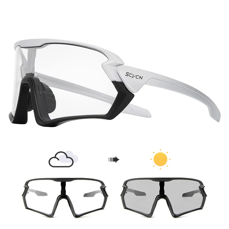 Photochromic Cycling Glasses for Men Bicycle Eyewear Mountain Bike Cycling Goggles UV400 MTB Polarized Road Sunglasses Women-WAYBIKER