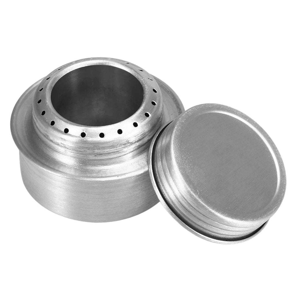 Camping Stove Portable Mini Aluminum Alloy Alcohol Stove with Lid Outdoor Camping Hiking Backpacking Cooking Stove-WAYBIKER
