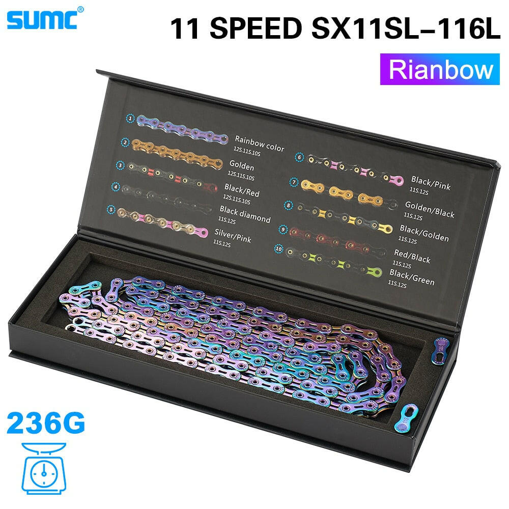 SUMC Bicycle Chain SX11SL 11Speed 116L With MissingLink 11V Mountainbike/Road Bike Diamond Chain Bicycle Part With Original box-WAYBIKER