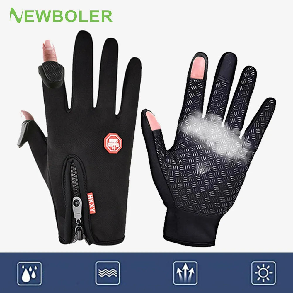 Waterproof Cycling Gloves 2 Finger Flip Skin-friendly And Soft Women Men's Cycling Gloves For Fishing Cycling Running-WAYBIKER