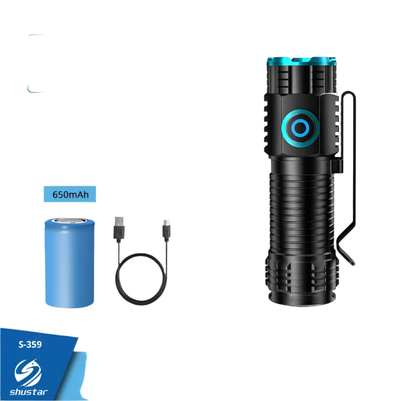 Powerful XHP50 LED Flashlight Portable Mini Torch with Tail Magnet Camping Fishing Lantern USB Rechargeable Hat Clip Lights-WAYBIKER
