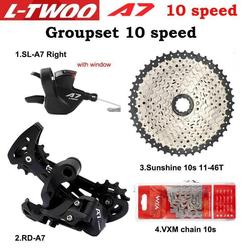 LTWOO A7 1X10S Groupset 10 speed shift lever derailleur SUNSHINE cassette 42T 46T 50T VXM Chains-WAYBIKER