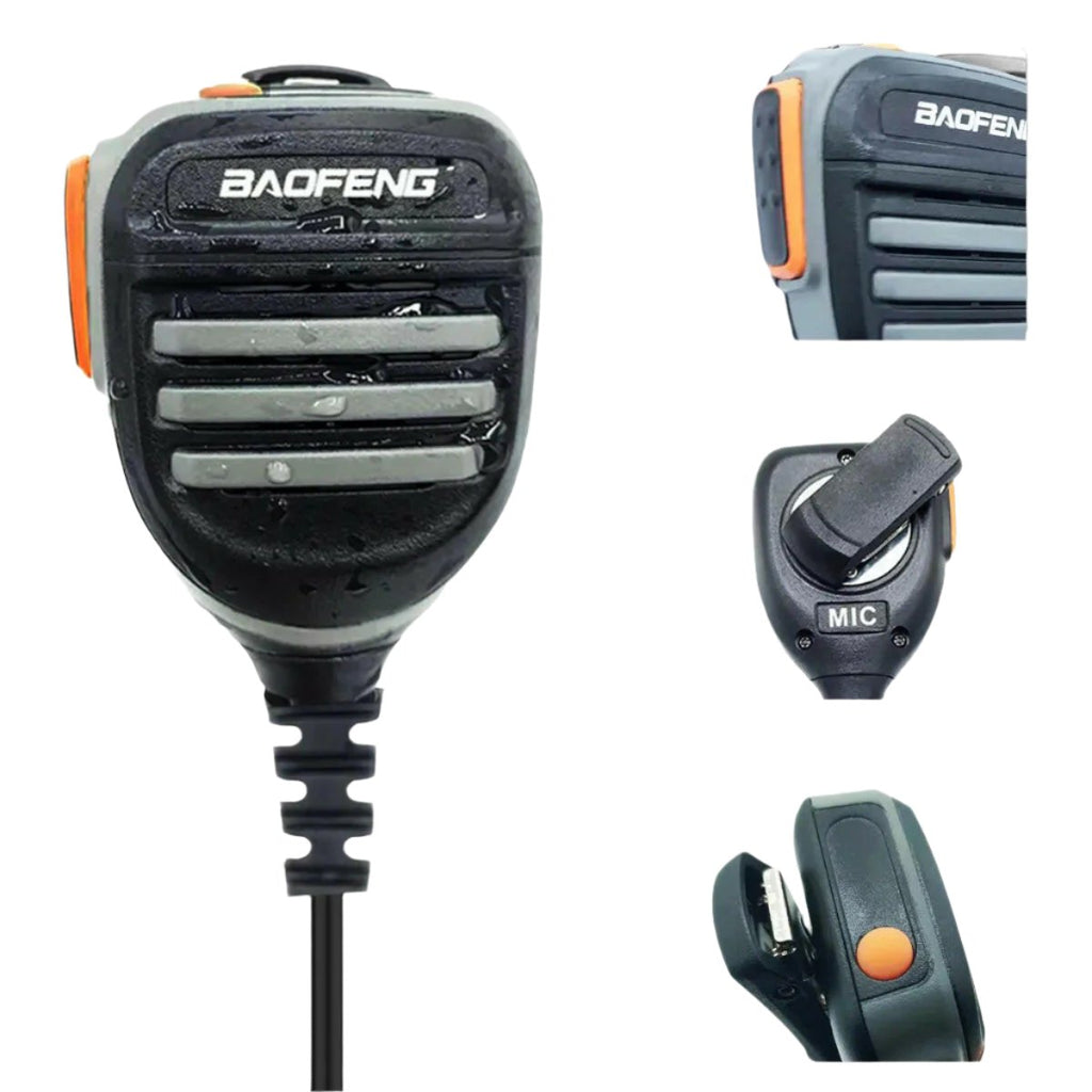 2023 Baofeng Walkie Talkie Speaker Microphone PTT Mic For Baofeng UV5R BF-888S UV-10R UV 16 Pro Two Way Radio2 Pin Waterproof-WAYBIKER