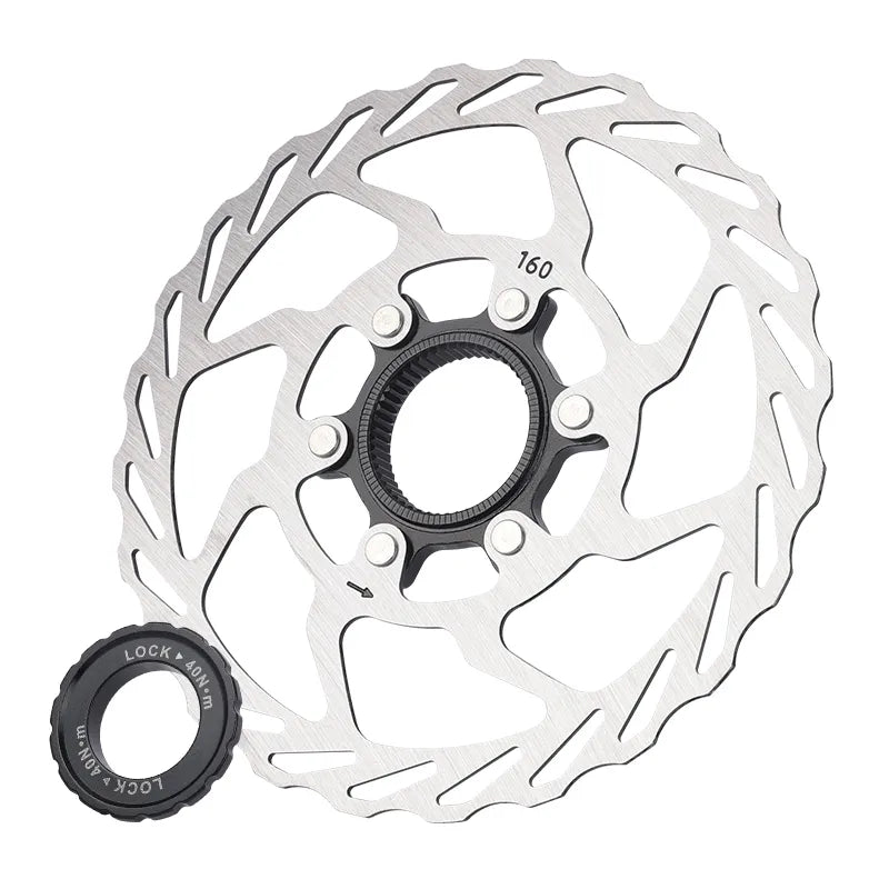 Lebycle MTB Bike bicycle part stainless steel central lock Rotor 180/160/140 mm Middle lock Brake Disc Rotor-WAYBIKER