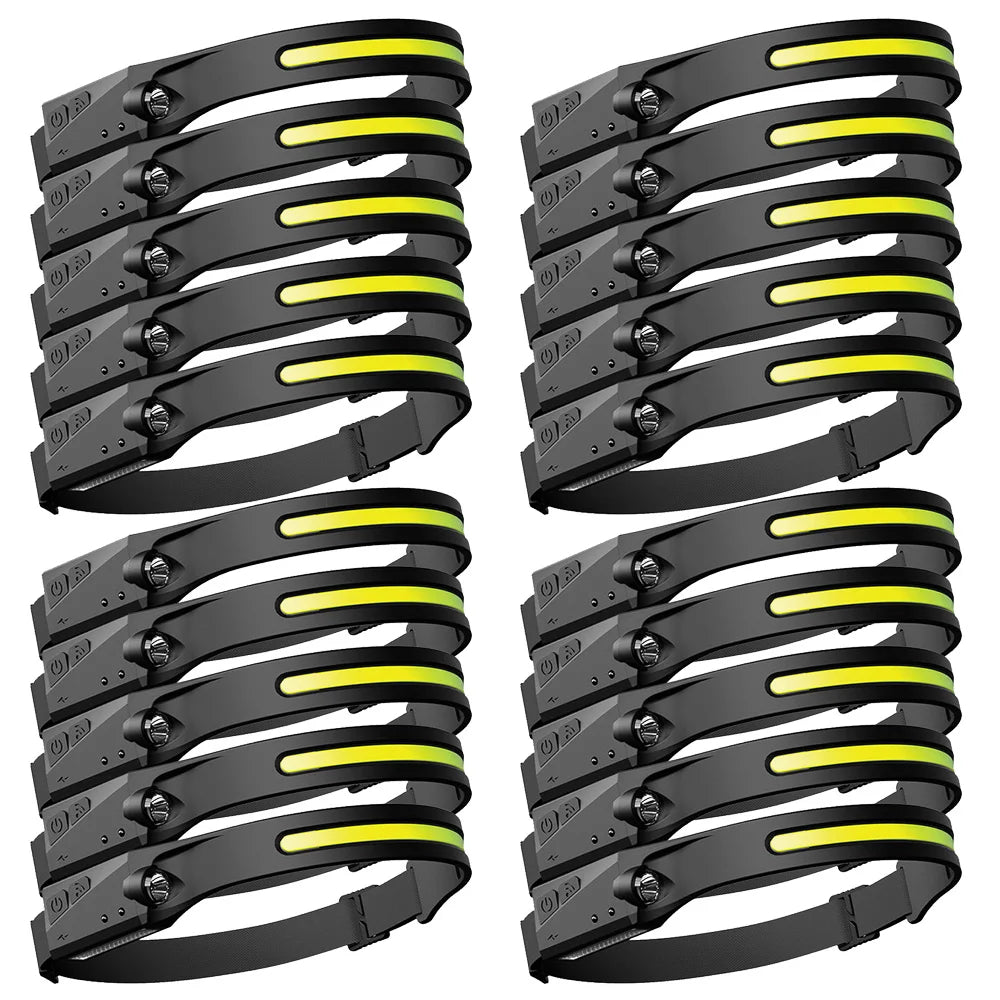 LED Headlamp Sensor Headlight With Built-in Battery Head Flashlight USB Rechargeable Work Light Head Lamp Super Bright Torch-WAYBIKER