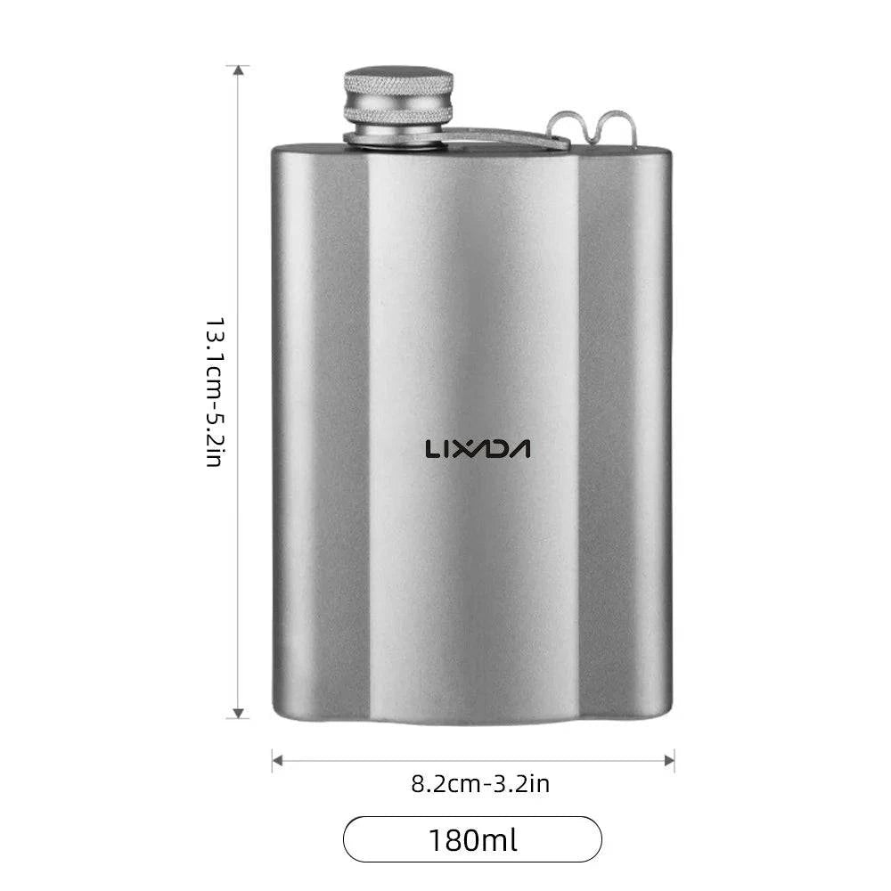 Ti Ultralight Hip Flask Portable Wine Bottle Outdoor Camping Pocket Whiskey Alcohol Drinkware for Travel Picnics 180ml /240ml-WAYBIKER