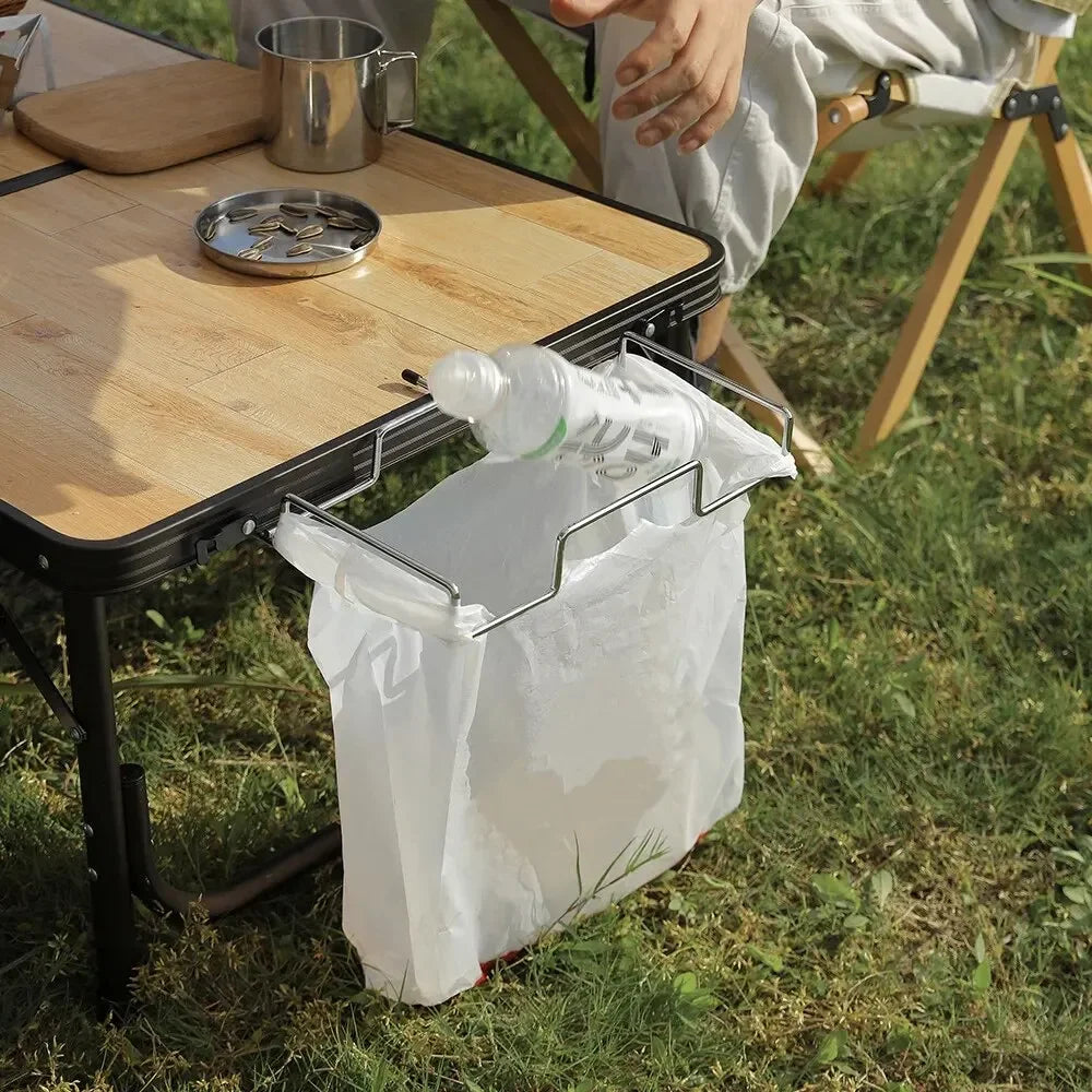 Foldable Table Storage Net Storage Net Portable Shelf Bag Stuff Mesh for Picnic Outdoor Camping Barbecue Kitchen Folding Rack-WAYBIKER