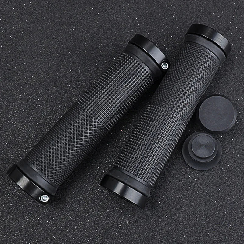 Lebycle 1 Pair Handlebar Grip Bicycle Grip Bicycle Rubber Grip Aluminum MTB Electric Bicycle Bilateral Locking Handle 128mmx33mm-WAYBIKER