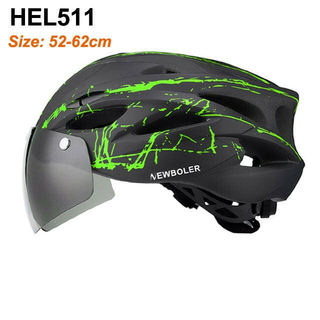 NEWBOLER Bike Helmet Man Women Safety Helmet Outdoor Motorcycle Bicycle Helmet Removable Lens Visor Mountain Road Cycling Helmet-WAYBIKER