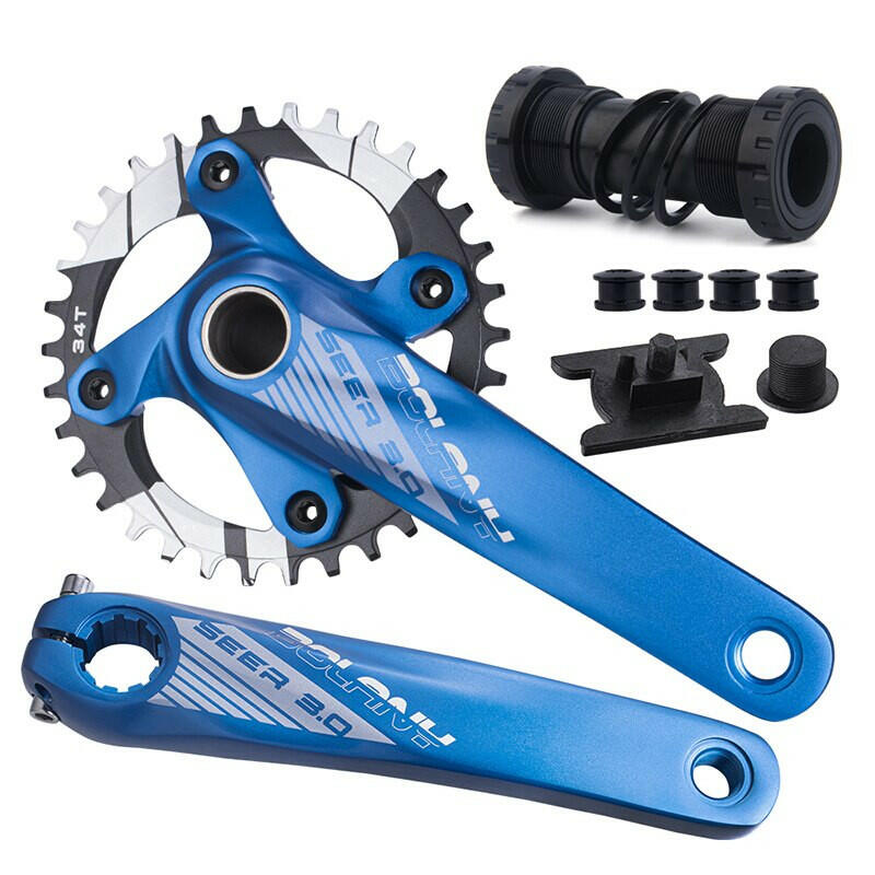 BOLANY Mountain Bike Crankset 170MM 104BCD Crankset Hollow Crank Aluminum Alloy MTB Bicycle Crank Chainring Bicycle Accessories-WAYBIKER