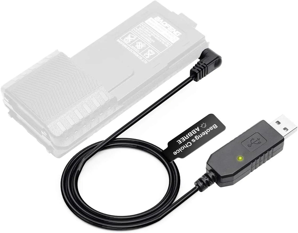 BaoFeng Walkie Talkie USB Charger Cable For UV-5R UV-82 3800mAh UV-S9 Plus BF-B3 Plus AR-152 Walkie Talkie Ham Two Way Radio-WAYBIKER
