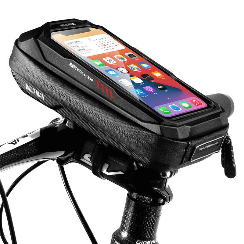 New Bike Phone Holder Bag Case Waterproof Cycling Bike Mount 6.9in Mobile Phone Stand Bag Handlebar MTB Bicycle Accessories-WAYBIKER