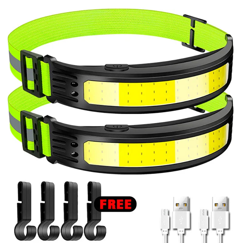 Led Headlamp Sensor Headlight Rechargeable Waterproof Search Light Head Flashlight 6 Lighting Modes for Camping Fishing Hiking-WAYBIKER