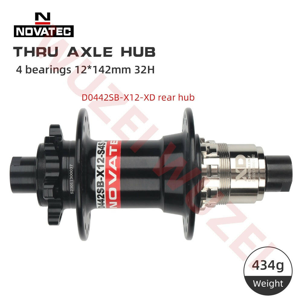 Novatec D442SB-B12 Boost 148mm x 12mm Thru Axle 142x12mm 32-hole 6-bolt Rear XD Micro Spline hub