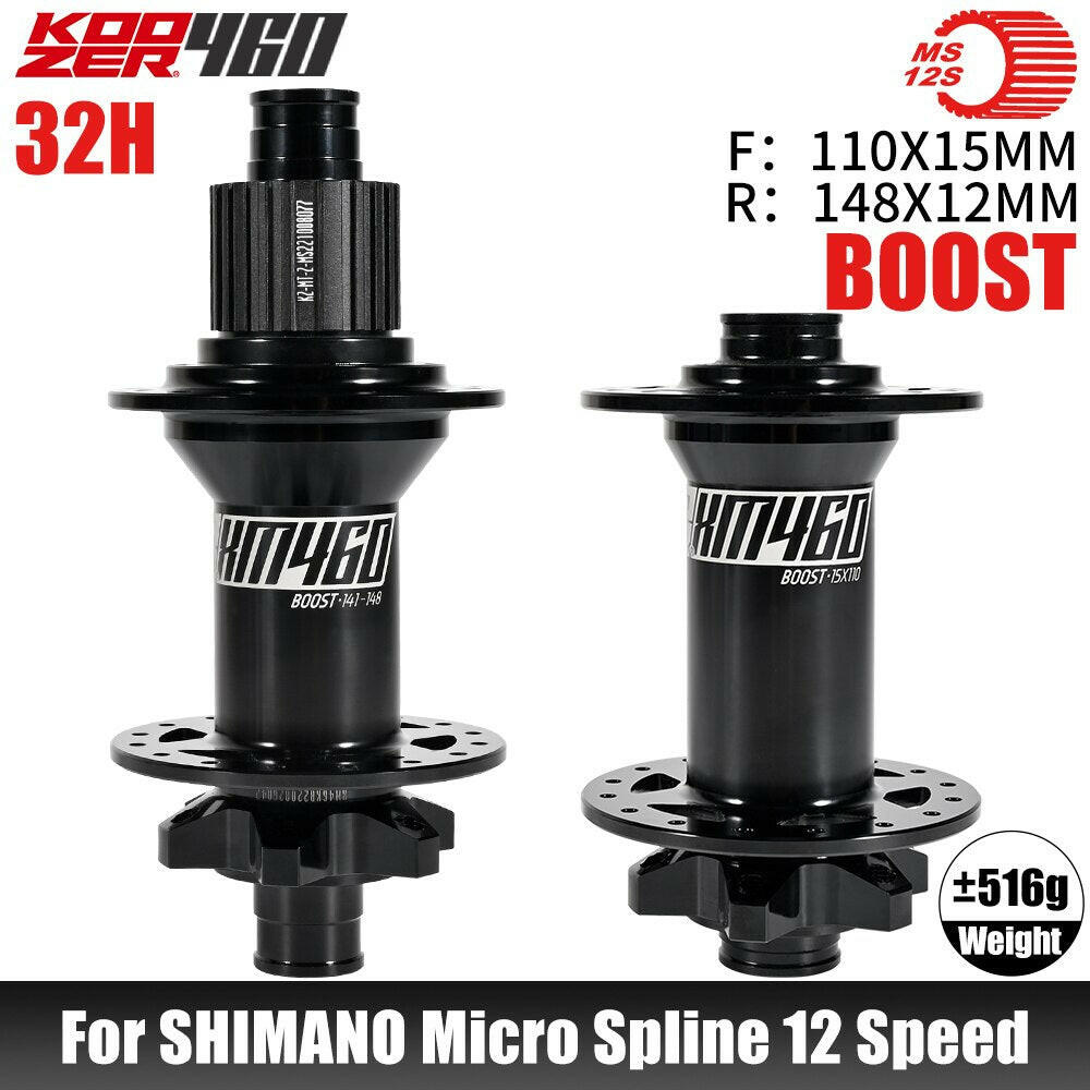 Koozer XM460 Boost Cr-Mo Steel Axle 110x15 12x148MM THRU TA MTB Bicycle Hub 28H 32 Holes HG XD MS 9 10 11 12Speed Bike Parts-WAYBIKER