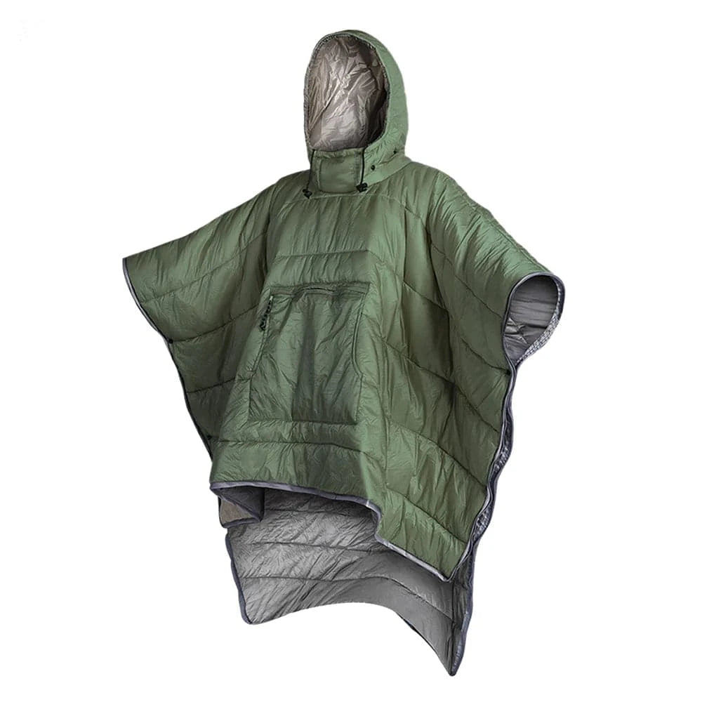 Outdoor Wearable Cloak Sleeping Bag Portable Warming Sleeping Bag Light-weight Cotton Sleeping Bag for Winter Camping Travel-WAYBIKER