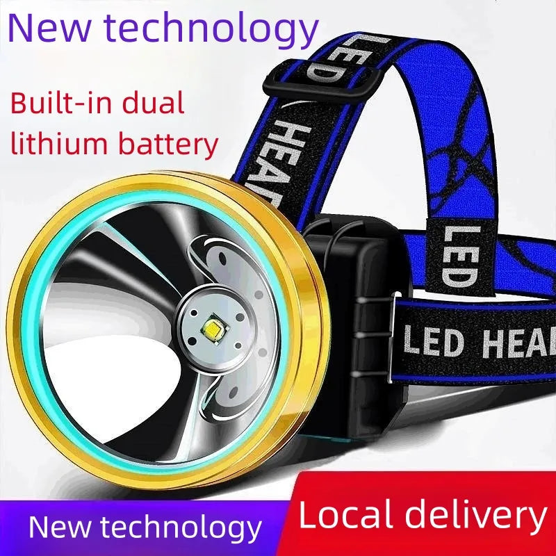 Strong light headlamp outdoor induction led charging waterproof head-mounted flashlight fishing headlamp night fishing lamp-WAYBIKER