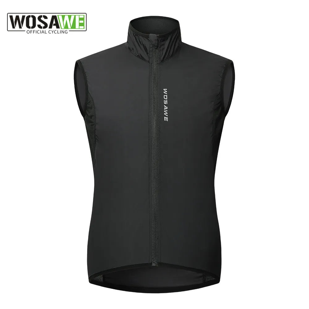 WOSAWE Women Reflective Cycling Vest Solid Woven Sportswear Men Cycling Windbreaker Water Repellent Windproof MTB Bike Jacket-WAYBIKER