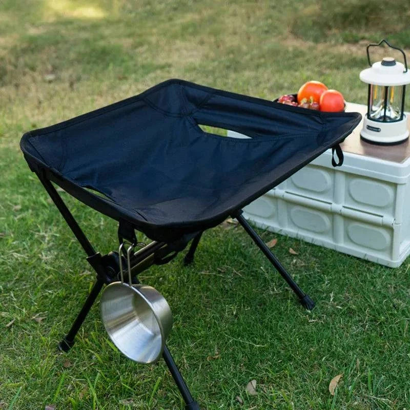 Outdoor Camping Moon Chair Foldable Stool Portable Ultra Light Aluminum Alloy Fishing Stool Travel Barbecue Leisure Stool-WAYBIKER