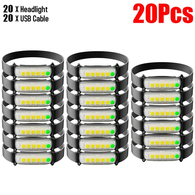 USB Rechargable LED Headlamp 3 Modes Light Mini Headlight Built-in Battery Head Flashlight Outdoor Fishing Torch Camping Lantern-WAYBIKER