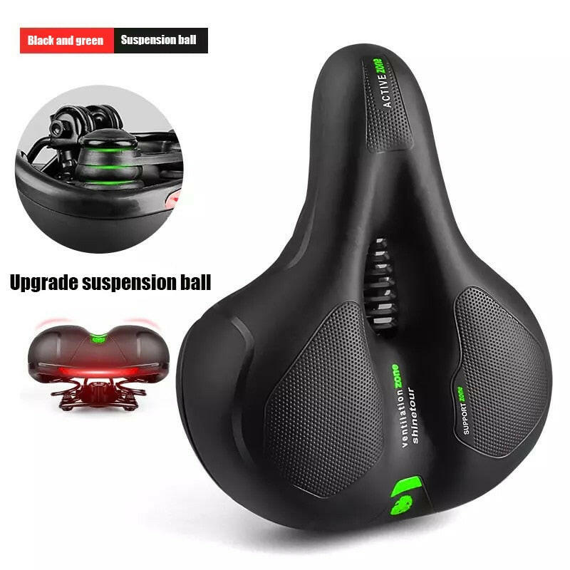 Bike Seat Bicycle Saddle with Taillight Mountain Cushion Bicycle Big Butt Widened Soft Saddle Comfortable Seat Bike Accessories-WAYBIKER