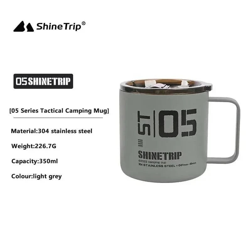 ShineTrip New Outdoor Stainless Steel Americano Coffee Cup Anti-scald Camping Mug 304 Stainless Steel Double Layer Eco Mug-WAYBIKER