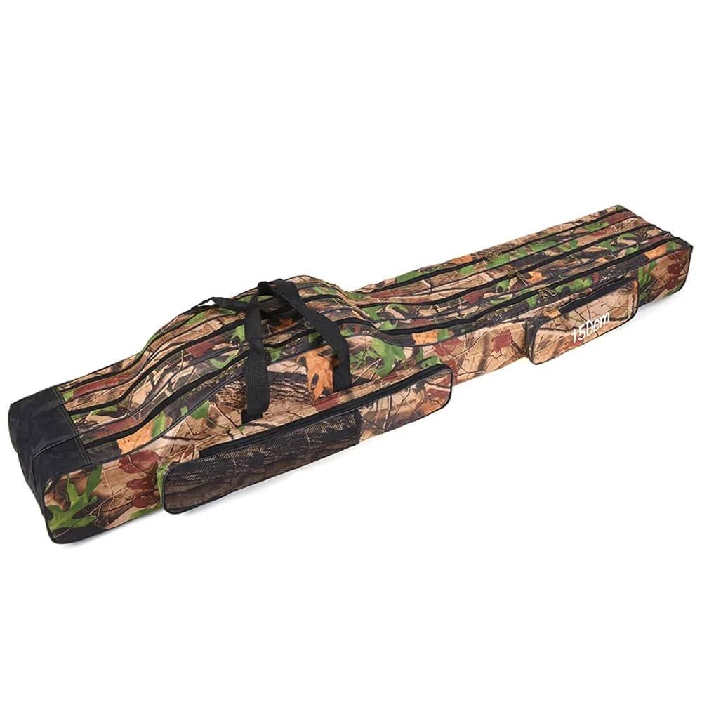 3 Layers Fishing Bag Portable Folding Fishing Rod Reel Bag Fishing Tackle Carry Bag Case Travel Storage Bag For Outdoor Fishing-WAYBIKER