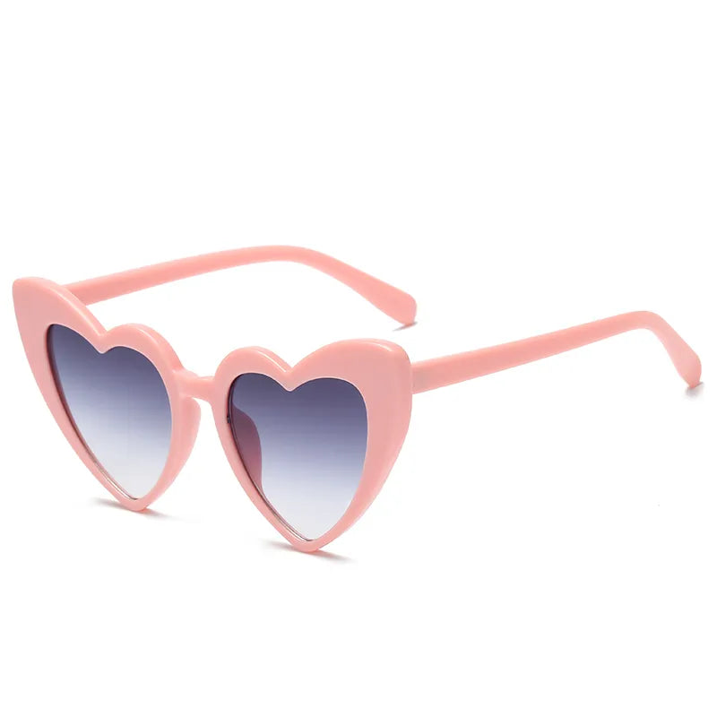 Cycling Pink Heart Shaped Sunglasses Women Cat Eye Female Sun Glasses Luxury Brand Retro Love Eyewear Men Oversized Shade UV400-WAYBIKER