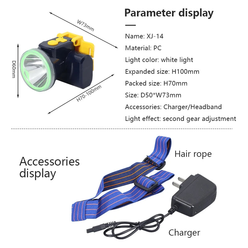 Outdoor Waterproof LED Diving Head Light Head Lamp 100-250V Diving Headlight Head Flashlight Lantern for Swimming Camping-WAYBIKER