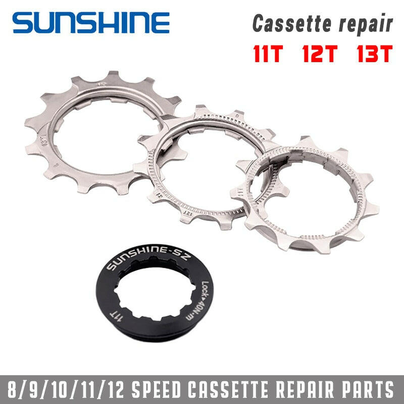 SUNSHINE-SZ Bicycle flywheel pinion repair parts 11 speed bike cassette 11T 12T 13T Bicycle flywheel locking cover-WAYBIKER