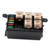 12-Slot Relay Box 6 Relays Slots 6 ATC/ATO Standard Fuses Holder Block with 6Pcs Relays, 6Pcs Fuses Universal for Automotive-WAYBIKER