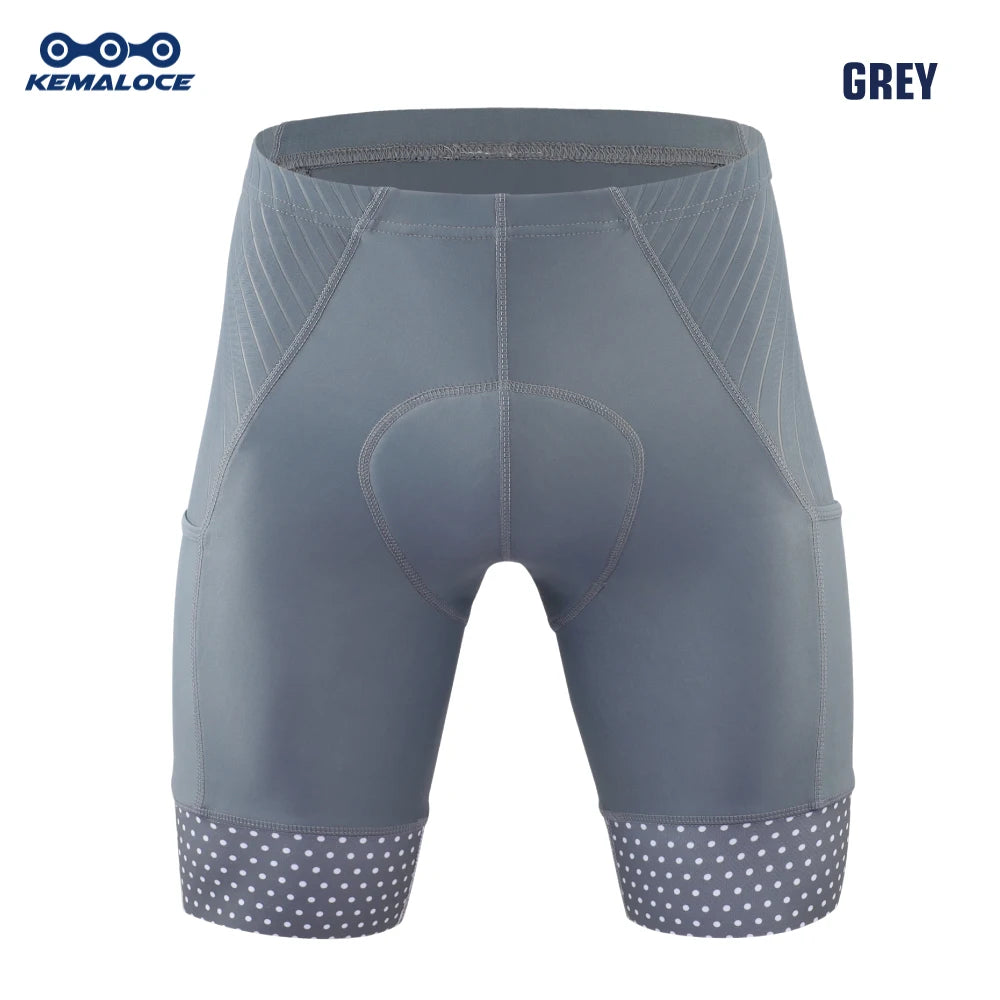 KEMALOCE Cycling Shorts Men Blank Black&Grey&Red Gel Pad Summer Bike Shorts Road Racing Compression Reflective Bicycle Knicker