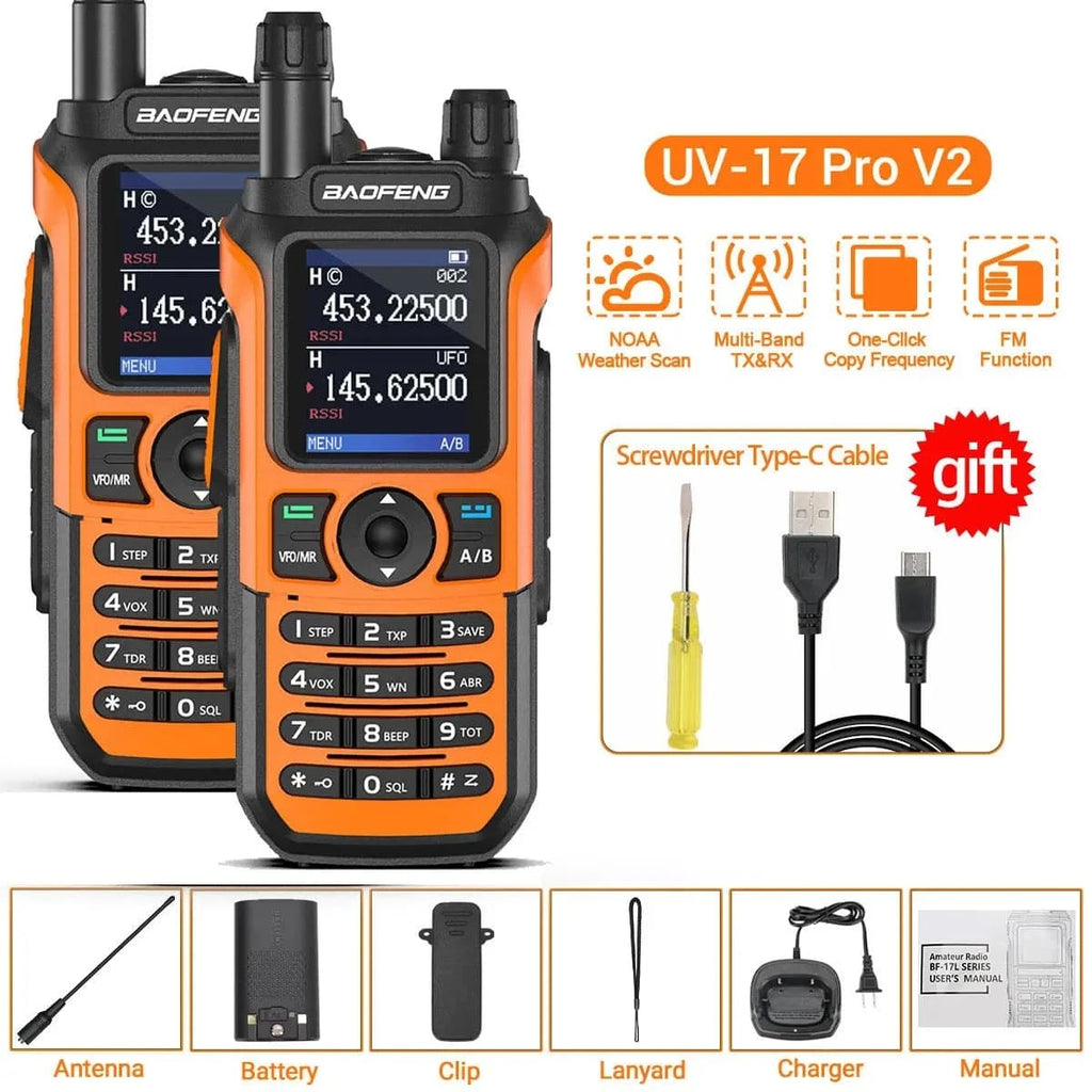 2PCS Baofeng UV-21 Pro Walkie Talkie Tri-Band Wireless Copy Frequency Long Range 999CH High Power UV 5R Ham Two Way Radio-WAYBIKER