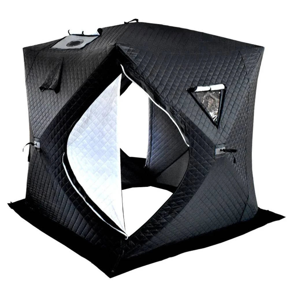 Portable Winter Ice Fishing Tent Outdoor Winter Camping Tent Thickened Warm Three-layers Cotton Shelter Waterproof Windproof-WAYBIKER