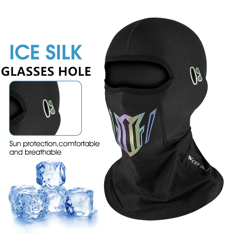 WEST BIKING Summer Cycling Balaclava Ice Silk Sun UV Protection Bicycle Motorcycle Caps Face Cover Fishing Hiking Sports Hats-WAYBIKER