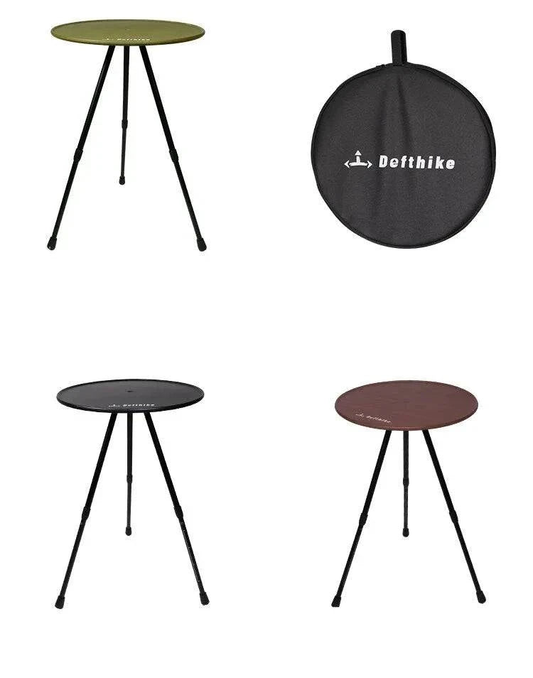 Difeike Small Round Table Outdoor Table Camping Table Adjustable Lightweight Outdoor Folding Table Lamp Stand-WAYBIKER