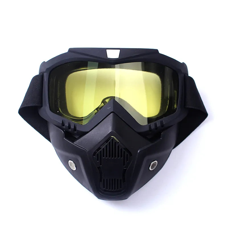 zlangsports Goggles Mask Anti-UV Detachable Windproof Motorcycle HD Motocross Glasses Retro Riding Eyewear Ski Sunglasses-WAYBIKER