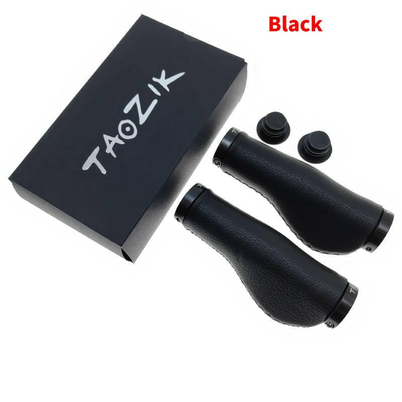 TAOZIK Fiber leather Bicycle Handlebar Grips City Bike Scooter MTB Cover Handle Bar End Non-slip Aluminum Lock Bike Accessories-WAYBIKER