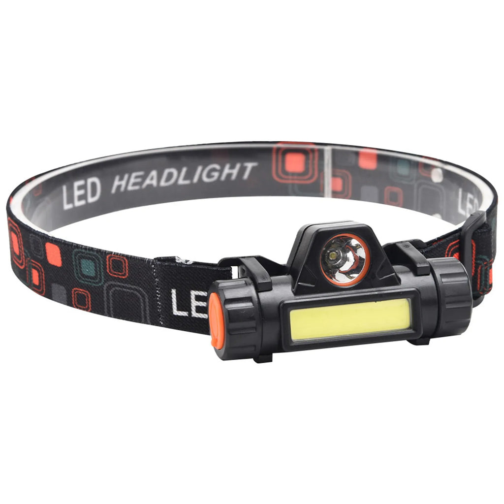 USB charging Head Lamp Dual Light Source Side Magnet Lamp Strap Head-mounted Lighting Outdoor Camping Emergency Light-WAYBIKER