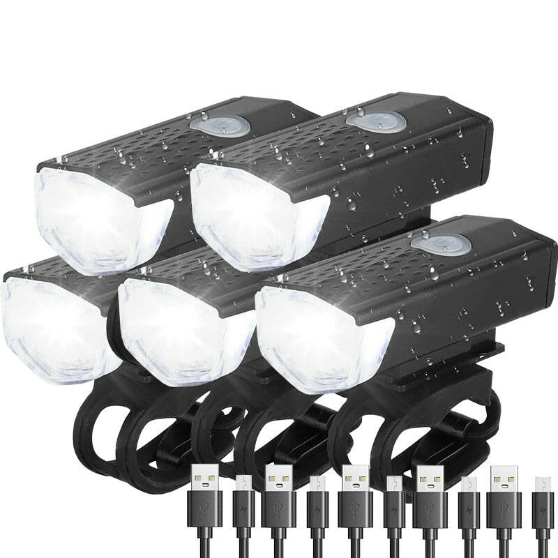 Bike Bicycle Light USB LED Set MTB Road Bike Front Back Headlight Lamp Flashlight Cycling Light Rechargeable Bicycle Accessories-WAYBIKER