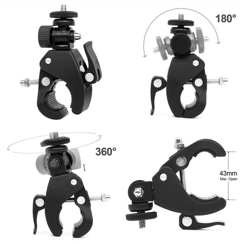 Bicycle Handlebar Flashlight Clip Holder Riding Handlebar Universal 360 Degree Rotating Bike LED Torch Mount Clamp Grip Bracket-WAYBIKER
