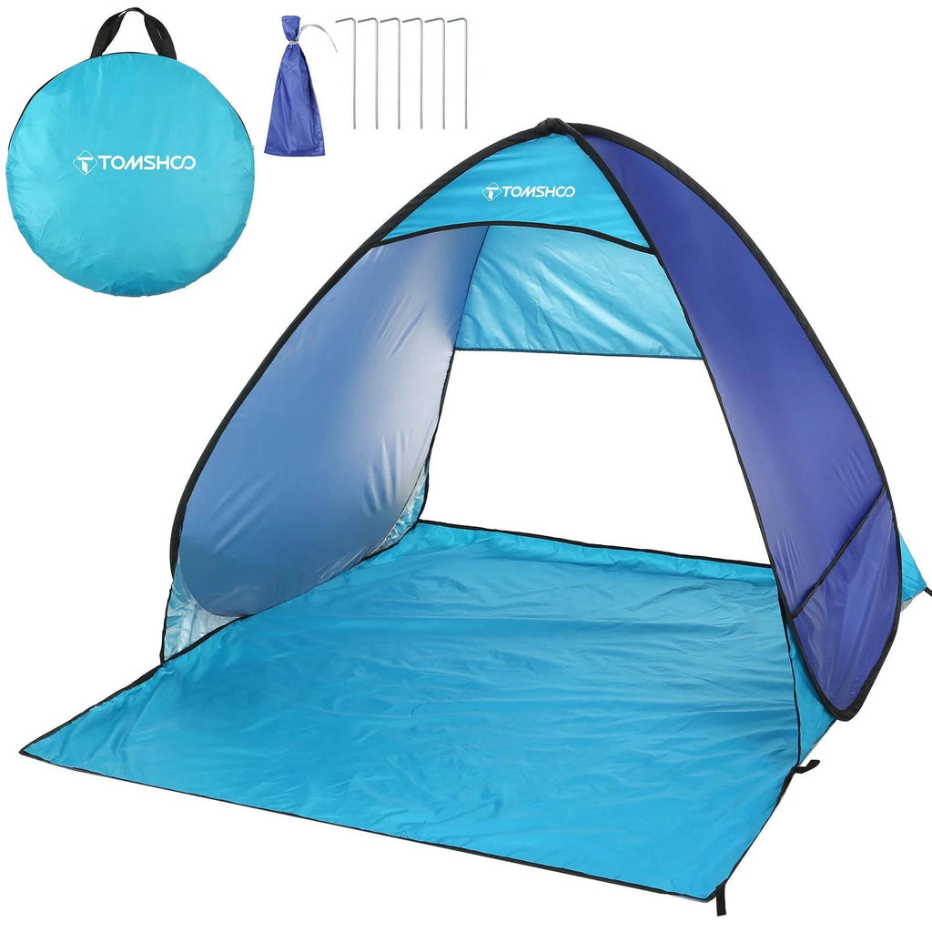 TOMSHOO Automatic Instant Pop Up Beach Tent Lightweight Outdoor Beach Shade Sun Shelter Tent Canopy Cabana with Carry Bag-WAYBIKER