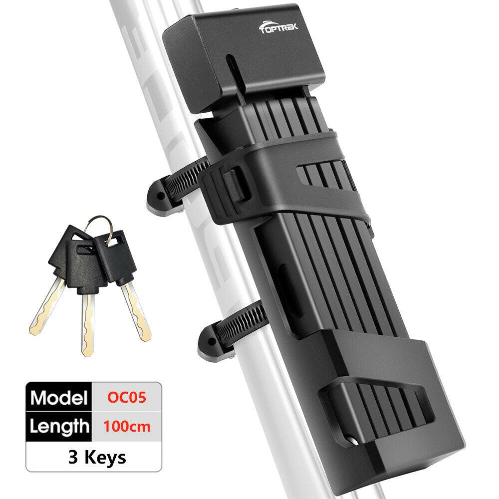 Toptrek Bicycle Lock Foldable Bike Lock MTB Road Fold Lock High Security Anti-Theft Scooter Electric E-Bike Bicycle Accessories-WAYBIKER